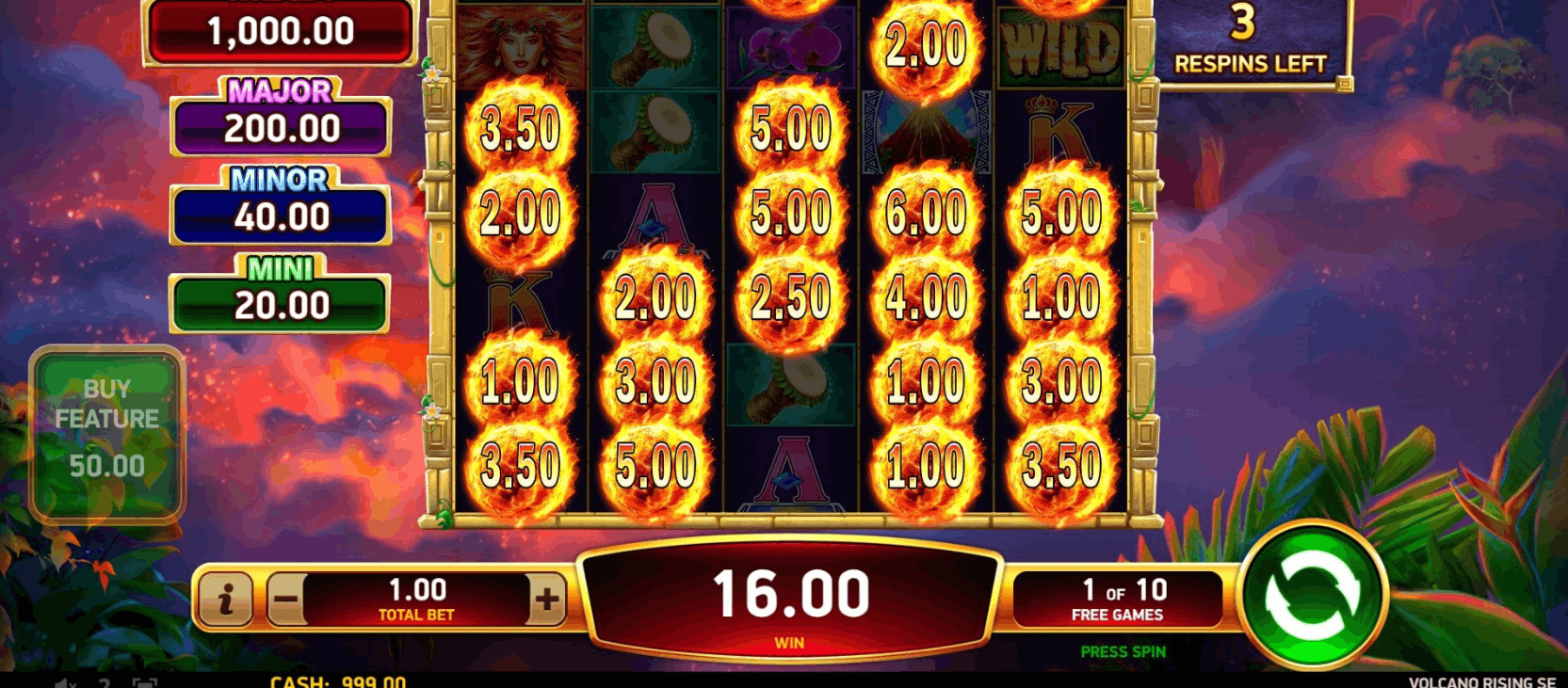 Volcano Rising Aguero Casino